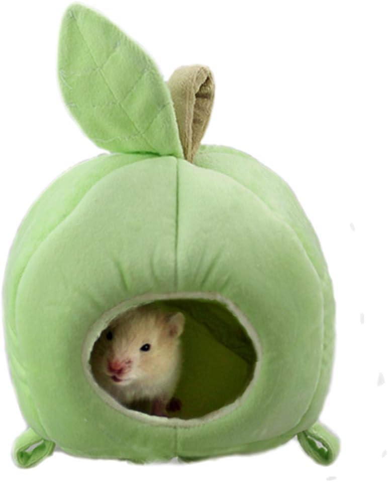 ANIAC Pet Winter Hanging Fruit House Hammock Warm Bed Nest Accessories for Hamster Guinea Pig Hedgehog Chinchilla and Small Animals (Green)