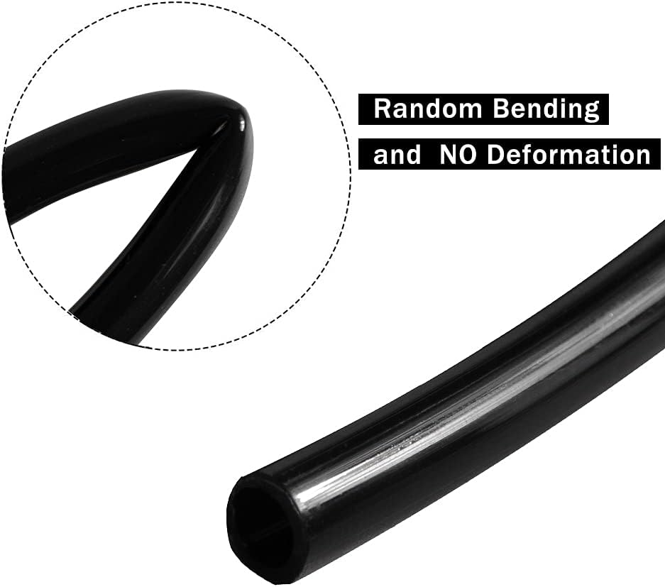 Quickun Pneumatic Tubing 10mm x 6.5mm PU Polyurethane Tube Air Hose Line for Air Compressor Fitting or Fluid Transfer (Black 32.8ft/10Meters)