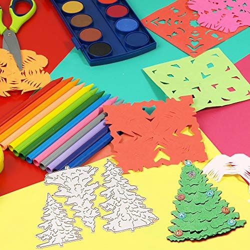 7 Pcs Christmas Tree Metal Die Cuts, AIFUDA Merry Christmas Tree DIY Cutting for Embossing Card Making Photo Decorative Paper Dies Scrapbooking