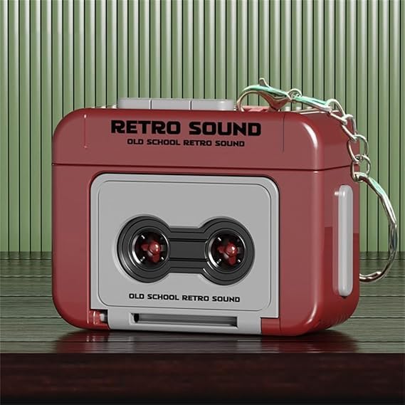 Image of Mini Retro Cassette Tape Recorder Keychain, 15-Second Audio Recorder and Music Player, Vintage Style Keyring Gift for Bag Backpacks Purse