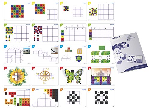 Miniland 95203 - Set 100 Würfel, 20 Vorlagen mit Anleitung, Lernspielzeug, 2 cm