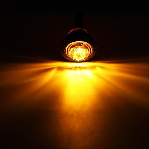 Miniatura 7 de MADCATZ Marcador lateral de 34 pulgadas, mini luz azul redonda, 3 luces LED selladas, señal de liquidación, impermeable, para remolque, camión,