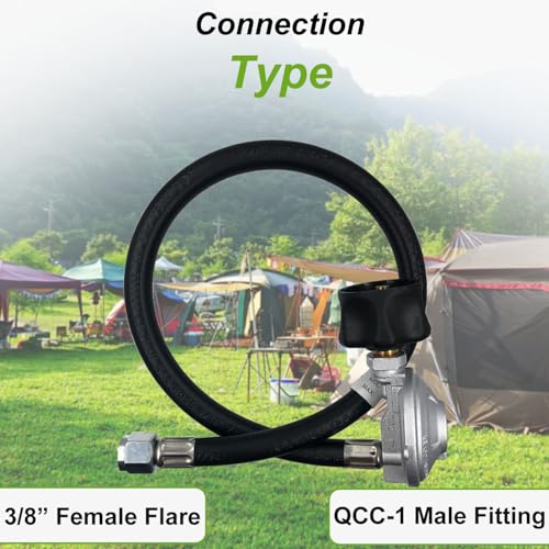 Image of 25IN Hose And Regulator Kit For Weber Grill Parts, Metal Material, Black Color, Compatible With Weber Genesis /Spirit /Summit I /II Series (Models 7627 67069 69891 200 210 300 310 330 Silver Gold)