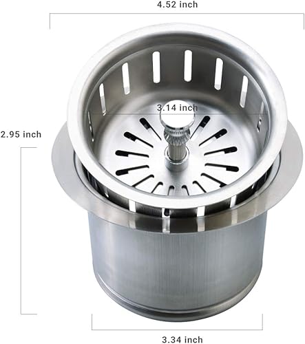 Miniatura 2 de Kit de brida de acero inoxidable con colador de basura extendido de cocina con colador de cesta y tapón de drenaje para drenaje estándar de