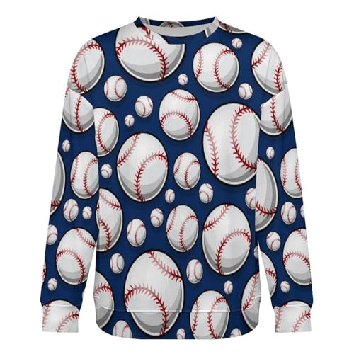 Mens Crewneck Sweater Baseball Softball Ball Crew Neck Sweater for Men Casual Party Holiday Pullover3