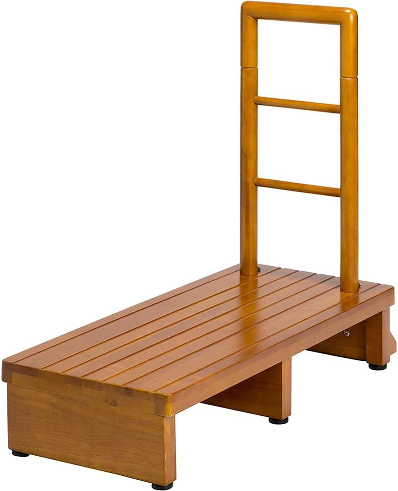 手すり付き玄関踏み台（片側手すり・ワイド） 幅100cm [8074] 手すり