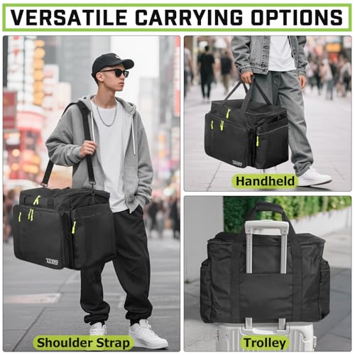 Image of DJ Cable File Bag with Adjustable Dividers, Travel DJ Gig Bag for Cables, Cords, DJ Gear, & Musicians Accessories, for Professional Equipment, 18''Wx14''Dx12.2''H