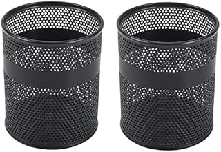 EasyPAG Mesh Desk Tidy Pen Pot Pencil Holder Makeup Brushes Storage Stationery Organiser,Pack of 2,Black