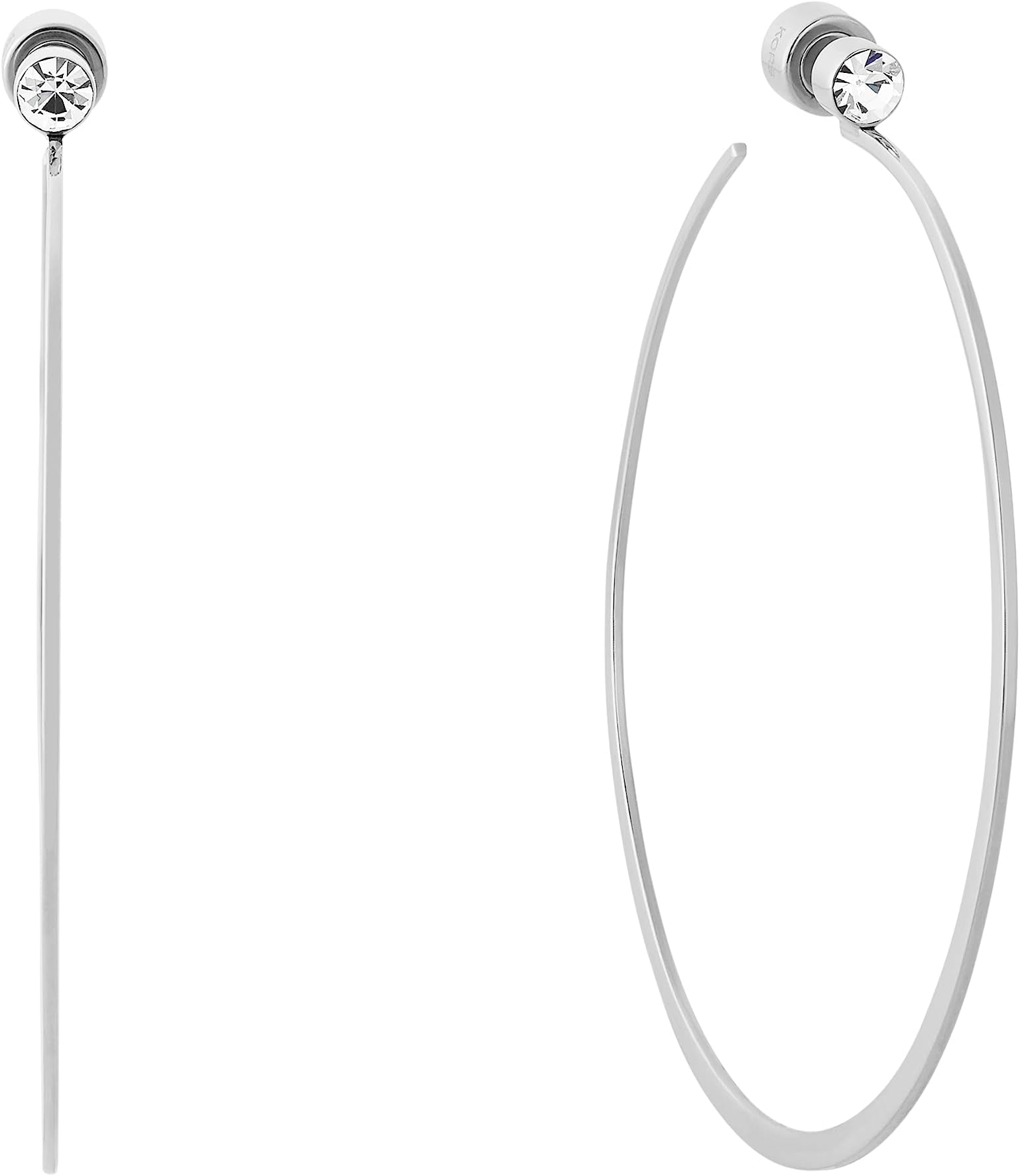 Silver-Tone Hoop Earrings; Huggie Earrings; Stainless Steel Earrings; Jewelry for Women