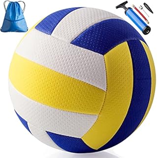 Spolife Soft Touch Volleyball Official Size 5 Indoor Outdoor Beach Gym Game ball Synthetic Leather with Needle Adapter and Mesh Bag