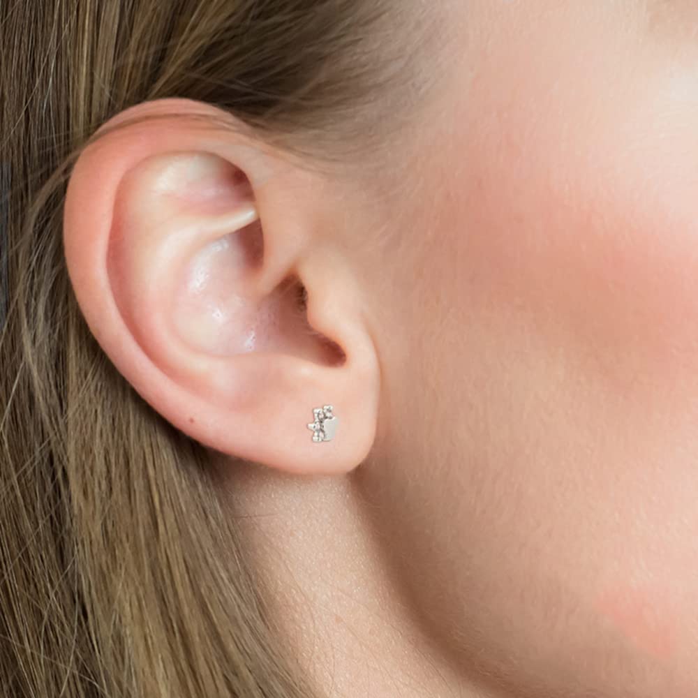18g Mini Zampa Orecchini a Bottone Argento Sterling Cartilagine Piccola Vite a Sfera Sul Retro Piccoli Borchie Trago Elica Simpatici Cuccioli Orecchini Delicati Dormienti per Donne Ragazze Amanti deg