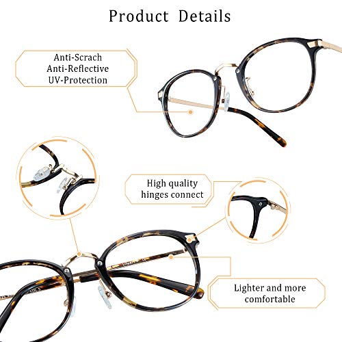 Image of LifeArt Blue Light Blocking Glasses,Computer Reading Glasses with UV400 Clear Lens,Anti Eyestrain for Women /Men(No Magnification)