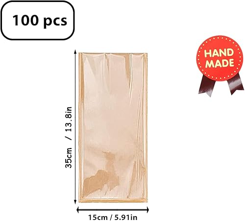 Vista 8 de Bolsas de pan francés, 50 bolsas de panadería con ventana, bolsas de papel kraft para almacenamiento de pan, bolsas de pan grandes para pan casero