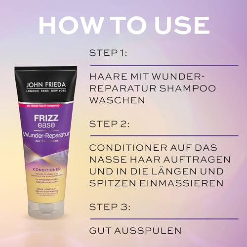 John Frieda Wunder Reparatur Conditioner - Inhalt: 250 ml - Sofort-Reparatur, Geschmeidigkeit & Schutz - Mit Argan-, Kokosnuss- & Moringa-Öl