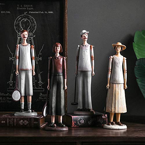 Christmas Ornaments Busts Sculptures American Tennis Men And Women Art Sculpture Retro Figure Statue Figurine Resin Crafts Home Decoration Accessories Gift #TOP4
