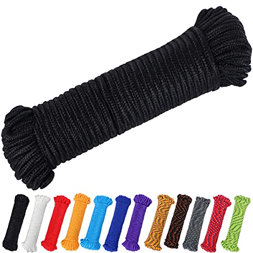 PerkHomy 90 ft Polyester Utility Rope (Black)
