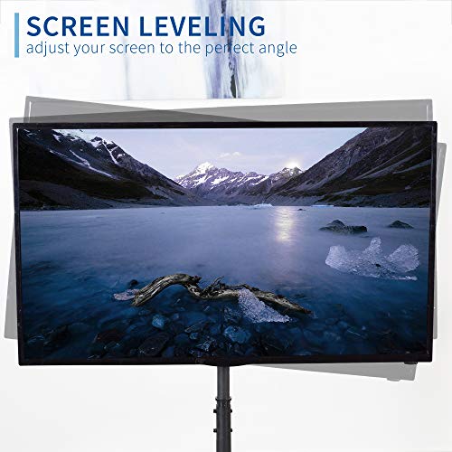 VIVO Mobile TV Display Stand for 13 to 42 inch LED LCD Flat Panel Screens, Rolling Floor Stand Height Adjustable Mount with Wheels (STAND-TV07W)