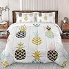 Comforter Set Queen Size, Pineapple Gold Cute Fruit Soft Bedding Set for Kids and Adults Bedroom Bed Decor, Pink Summer Tropical Comforter Set with 2 Pillowcases 513CIQa+CpL. SS100