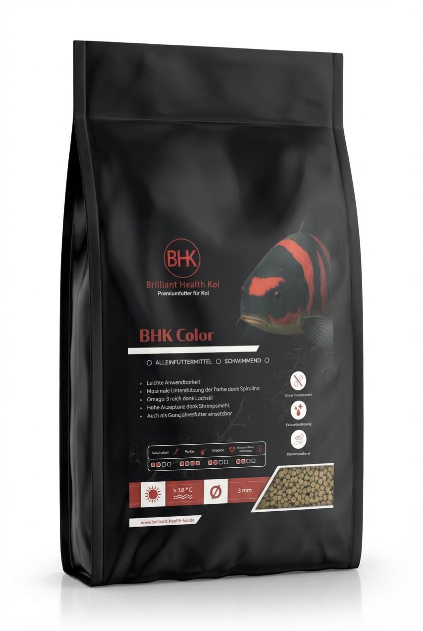 Nourriture pour carpes koï Color 1,2 kg - Granulés flottants 3 mm - Avec spiruline et huile de saumon