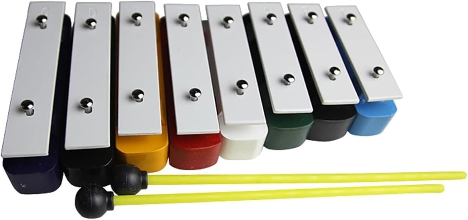 Glockenspiel, 8-tone Aluminum Plate Xylophone, Percussion Instrument With Drumstick