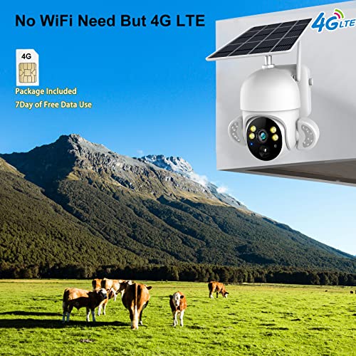 Xparkin 4G Lte Cellular Outdoor Security Camera Without Wifi Needed, 2K 4Mp Solar Security Cameras Wireless Outdoor With Color Night Vision, Pir Detection & Siren, 2 Way Talk - White #TOP1