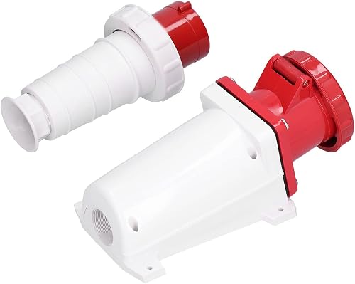 Industrial Socket Plug Connector, Heavy Duty 3 Phase Power Plug 4Pin 63A 3P+E 38