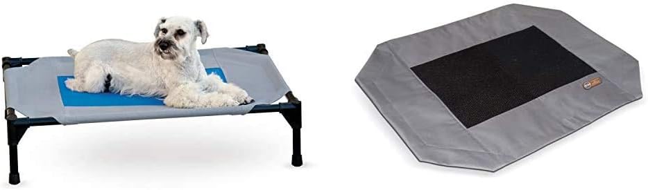 K&H Pet Products Coolin' Pet Cot Medium and Original All Weather Medium Cot Cover