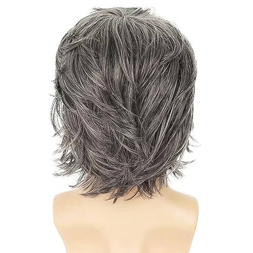 Cabelo Curto De Peruca Masculina Faixa Lateral Lateral Longa Peruca Em Camadas De Cabelos Naturais P