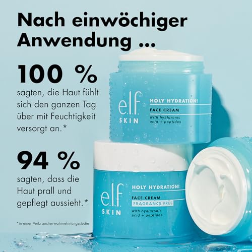 e.l.f. SKIN Heilige Hydratation! Gesichtscreme - Parfümfrei, Feuchtigkeitscreme für nährende & aufpolsternde Haut, Vegan & Tierversuchsfrei