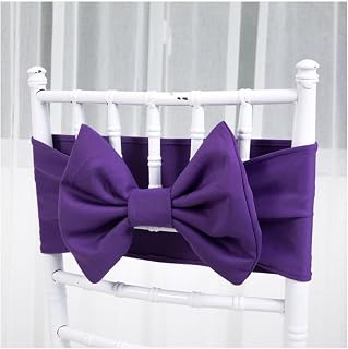 Wisafory Bandas elásticas para sillas, lazos para sillas, lazos para sillas, cubiertas para decoración de bodas, hoteles, banquetes, fiestas de cumpleaños, color lila, 6 unidades