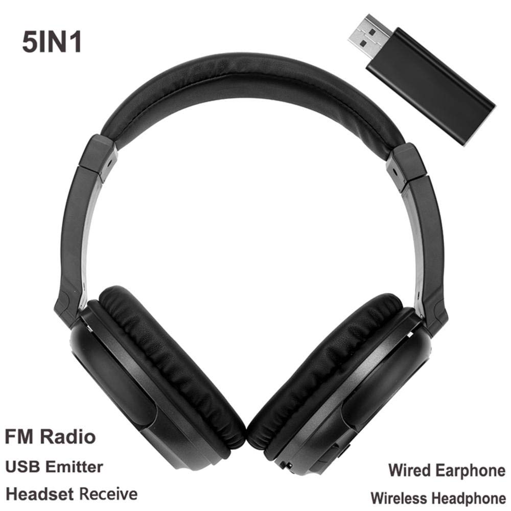 Wielofunkcyjny bezprzewodowy zestaw słuchawkowy do telewizora Słuchawki zestaw słuchawkowy kina domowego do komputera PC Słuchawki muzyczne MP3 Obsługa funkcji FM Double the comfort