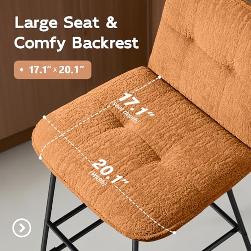 Image of Ollega 26 inch Counter Height Bar Stools with Back, Set of 3, Brown Velvet