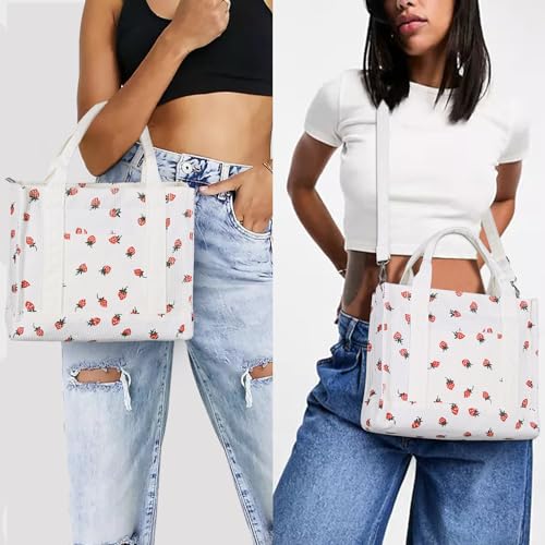 Image of Corduroy Tote Bag Small Satchel Bag for Women Crossbody Bag Purse with Zipper Casual Hobo Handbag