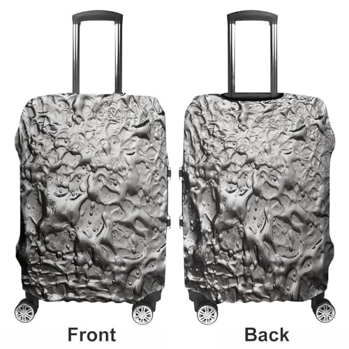 Silver Texture Travel Luggage Cover Washable Anti-scratch Suitcase Protector Dustproof Protective Cover Case for Wheeled Luggage Fits 19-32 Inch Luggage3