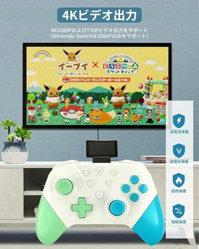 Switch ドック, OLCLSS Switch対応多機能ミニドック【TV/テーブルモード対応】4Kビデオ出力 & PD急速充電｜熱対策+本体保護機能搭載｜複数USBポート対応｜コンパクトサイズ & 持ち運び便利｜Switch/OLEDモデル対応｜一年保証付き