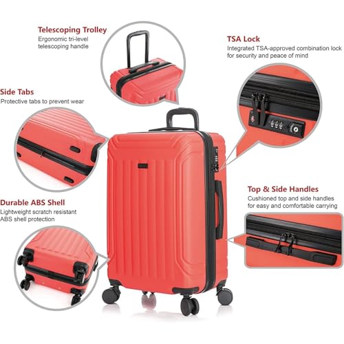 3-Piece Luggage Set Hardside Spinner Suitcase Travel Bag with TSA Lock2