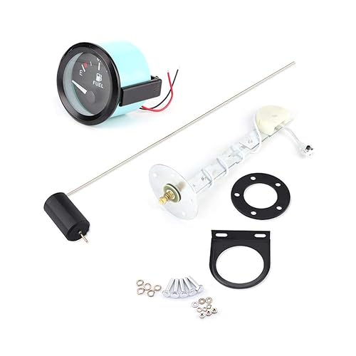 Miniatura 3 de 2.047 in universal coche acero inoxidable, vidrio medidor de nivel de combustible LED digital E-12-F medidor de rango con sensor de combustible