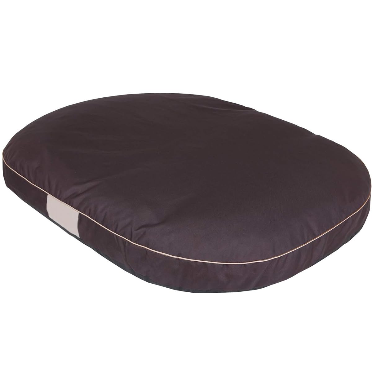 OVAL Hundematratze, Hundebett für Kleine, Mittlere, Große Hunde - Robustes, wasserdichtes Hundekissen, kuscheliges Schaum Tierbett, Outdoor & waschbar - 108x85x15cm Braun