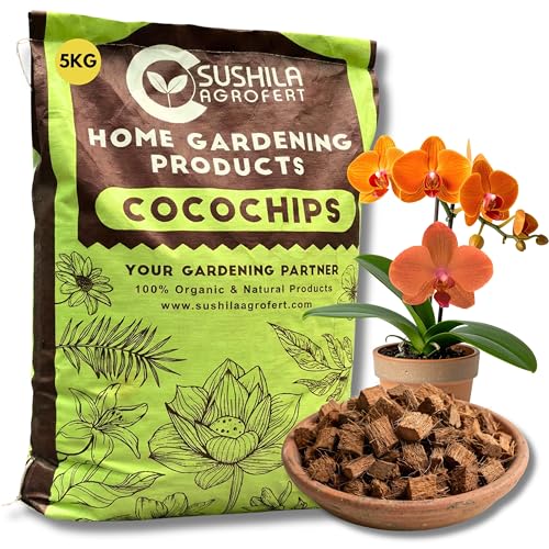 Image of Sushila Agrofert Coconut Husk 5Kg Natural Low EC Coco Chips Soil Enhancer for Gardening Potting Mix Orchid Houseplant Root Aeration Moisture Retention for All Types of Plants
