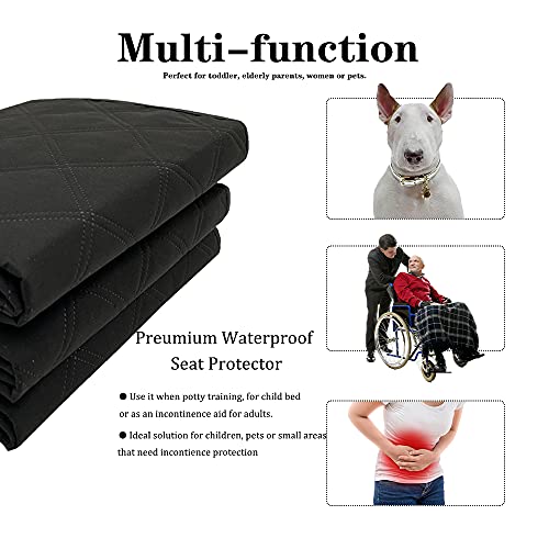Riqinxin 3Pcs Washable Incontinence Chair Pads Waterproof Seat Protector Pads For Chairs 21X22In Black #TOP3