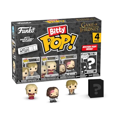 Funko Pop Bitty: Game of Thrones - Tyrion Lannister, Cersei Lannister, The Hound, & Mystery Chase Figure - (Styles May Vary) and A Surprise Mystery Mini Figure - 0.9 Inch (2.2 Cm) Collectable