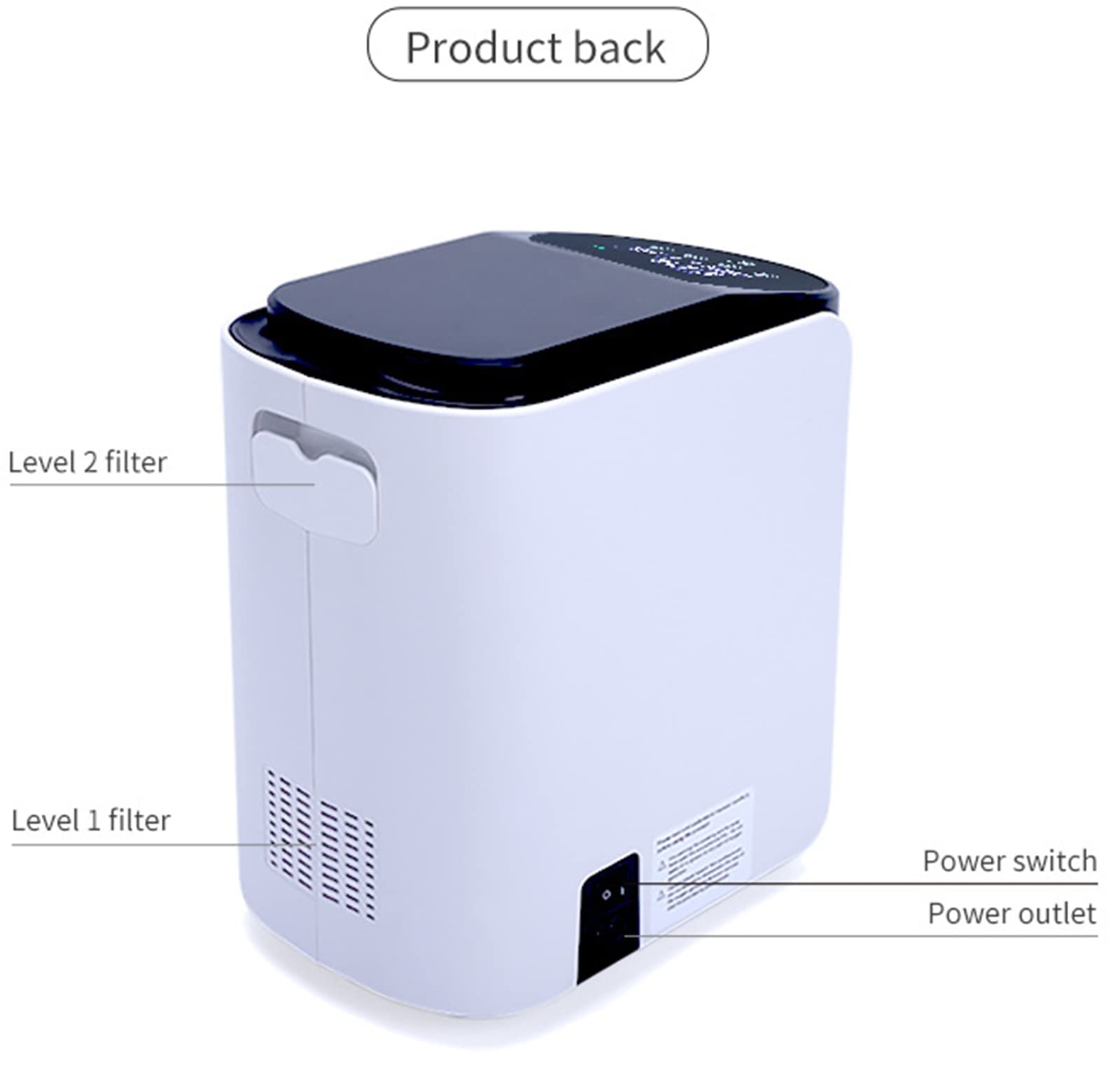 Concentratore di Ossigeno, 98% di Elevata Purezza 1-7 L/min di Flusso Regolabile Macchina di Ossigeno con Funzione di Atomizzazione, a Basso Rumore per Uso Domestico e Cura Personale.,JY102WB