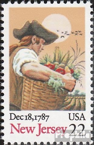 Timbre États-Unis 1987 Constitution New Jersey – N° Catalogue 1948 – Neuf Avec Gomme Originale ** MNH – Collection