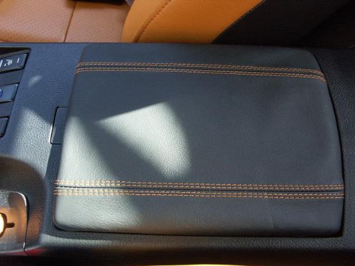 RedlineGoods armrest Cover Compatible with Nissan 350Z 2003-08. Tailor Made - not Universal. Genuine top-Grade Italian Black Suede (Alcantara) with Silver Thread