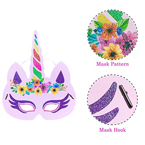 Zkptops 24Pcs Unicorn Birthday Party Favors Unicorn Masks For Girls Kids Goodie Bag Stuffers Unicorn Paper Masks Unicorn Theme Party Decorations Favor Supplies, 6 Styles #TOP4
