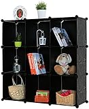 kronenbourg 1664 blanc deutschland Mit Aufbauanleitung Kronenburg Regalsystem Badregal Steckregal Schrank Regal Kleiderschrank Garderobe - 112 x 112 x 37 cm - Schwarz Dekor