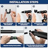 Mavivegue Wardrobe Rails and Fittings, 43cm-144cm Adjustable Clothes Rail, Extendable Wardrobe Rail, Heavy Duty Metal Clothes Rail Pole, Wardrobe Pole for Wardrobes, Windows, Bathroom, Black-57inch - Image 8