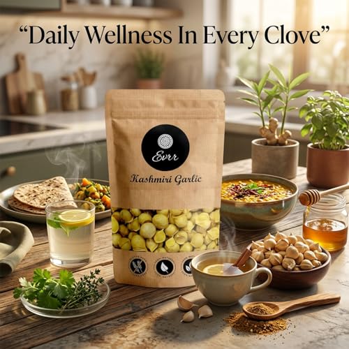 Image of EVRR Kashmiri Garlic (Lehsun) 500gm, A Taste Of Himalayan Tradition, Premium Himalayan Single Clove Garlic For Strong Immunity & Diabetes