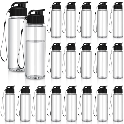 Mifoci 20 Pieces Water Bottle Bulk 17 oz Plastic Water Bottles Bulk Gym Sports Adults Reusable Large...