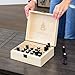 Essential Oil Box - 36 Slots. Fits Tall Roller Bottles. Natural Pine, Wooden Storage Case. Free EO Labels & Foam Pad. Best for 5ml 10ml and 15ml Drams